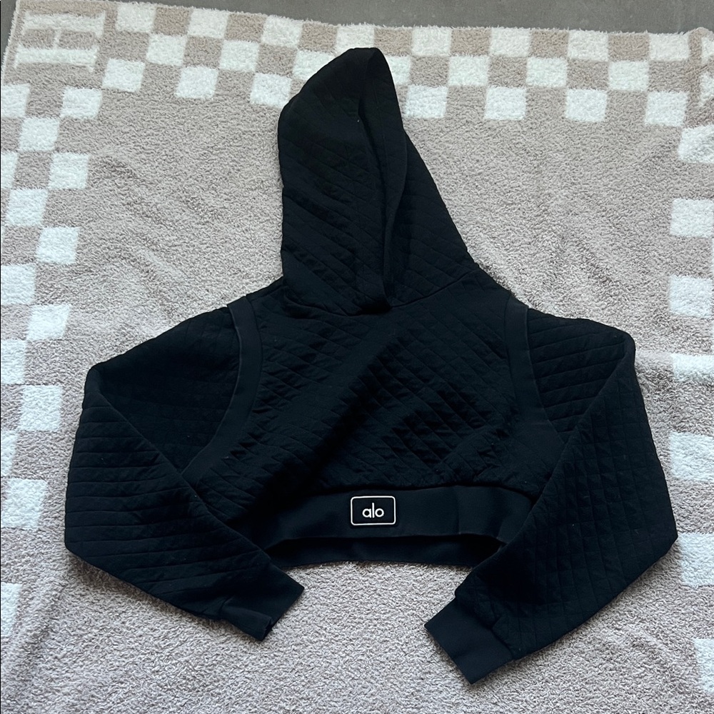 ALO Yoga Black Quilted Hoodie